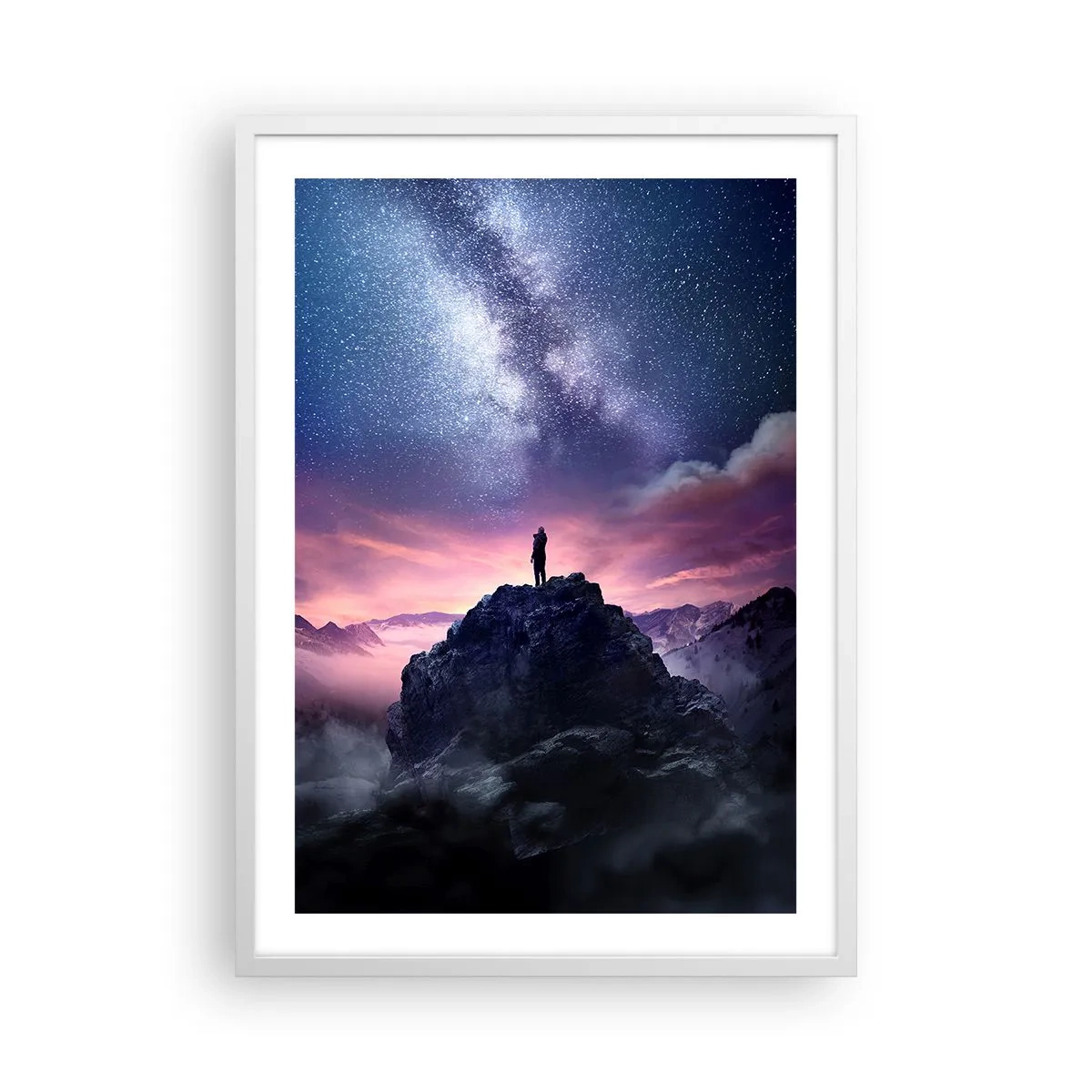 Plagát v bielom ráme - A pocítil život - 50x70 cm