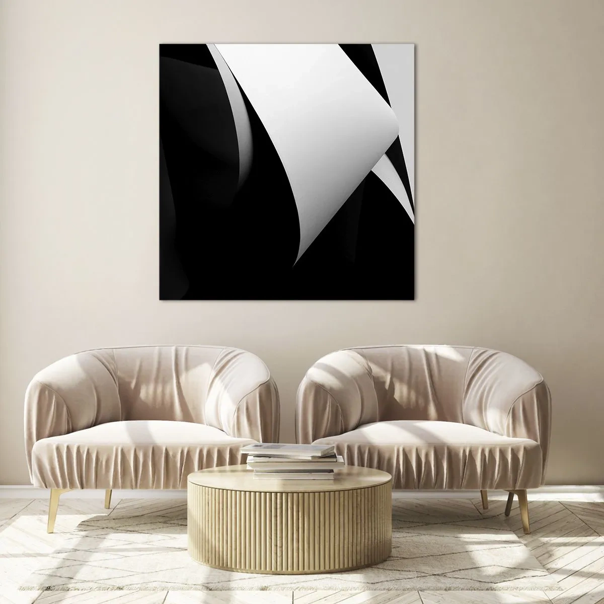 Obraz na skle - Svetlo z hlbín tieňa - 60x60 cm