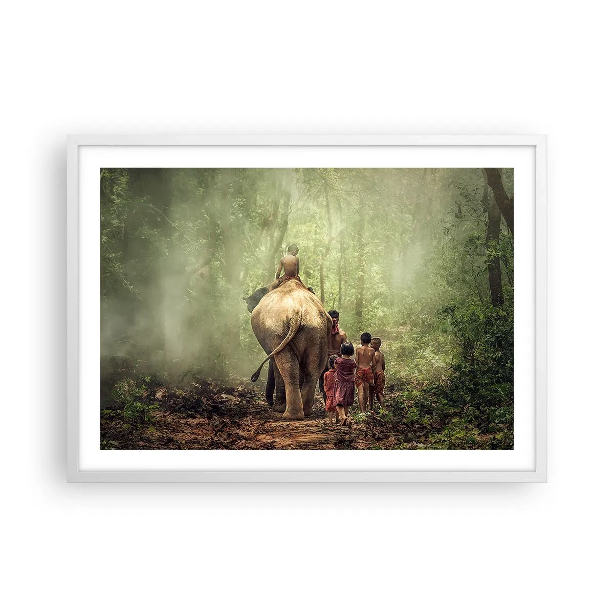 Plagát v bielom ráme - Nová Kniha džunglí - 70x50 cm