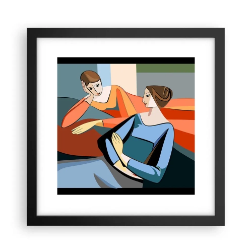 Plagát v čiernom ráme - Dôverná chvíľa - 30x30 cm