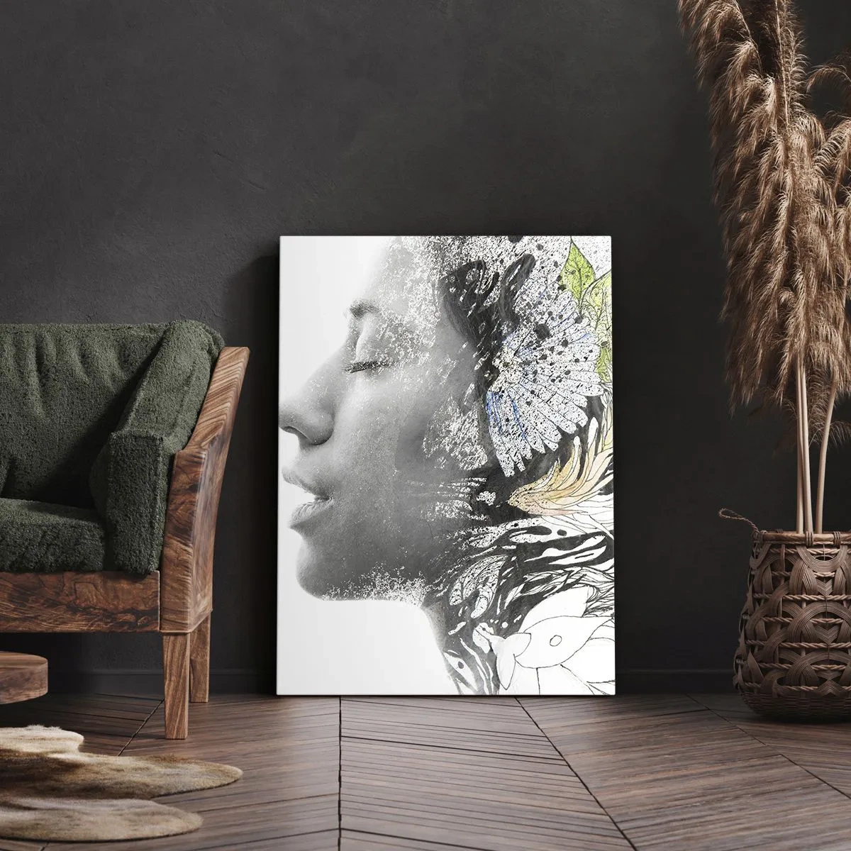 Obraz na plátne - Ponorená do prírody - 45x80 cm