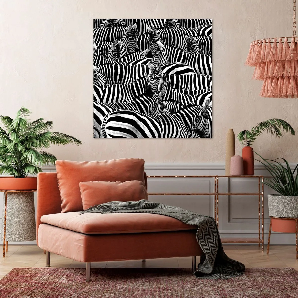 Obraz na plátne - Skupinový portrét s pruhmi - 50x50 cm