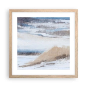 Plagát v ráme zo svetlého duba - Zimná kompozícia - 40x40 cm
