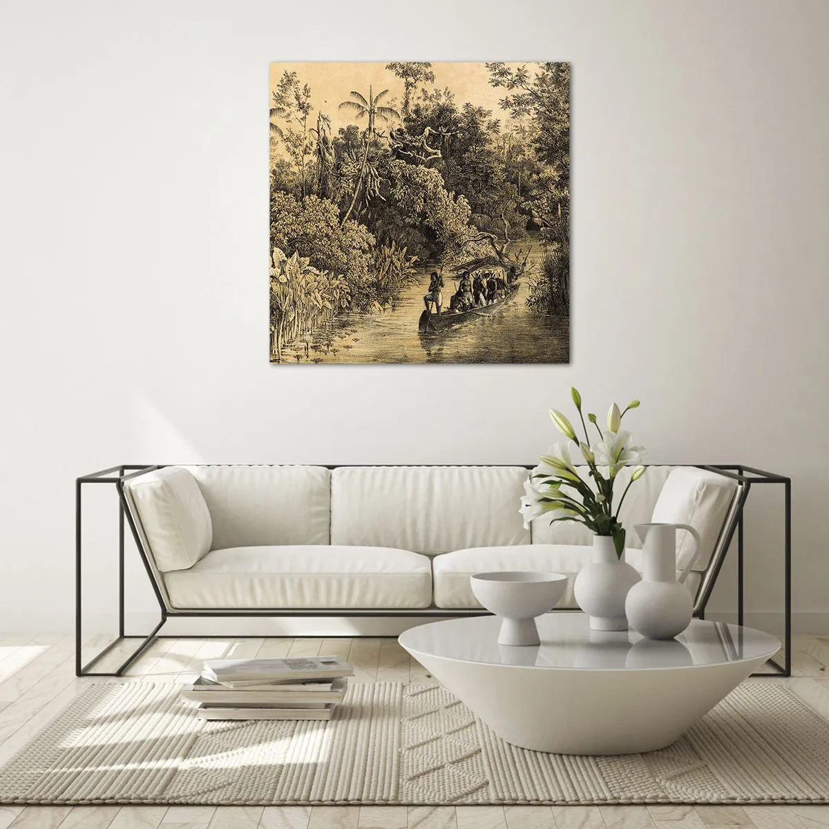 Obraz na skle - Výlet k zdroju - 50x50 cm