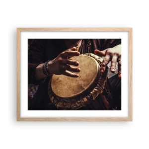 Plagát v ráme zo svetlého duba - V rytme srdca - 50x40 cm