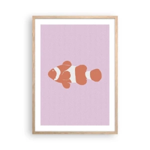 Plagát v ráme zo svetlého duba - Korále jej pristanú - 50x70 cm