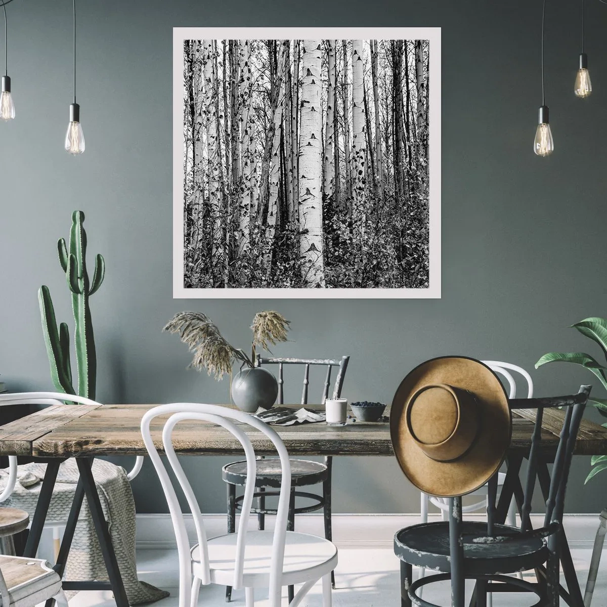 Plagát - Brezová kolonáda - 30x30 cm