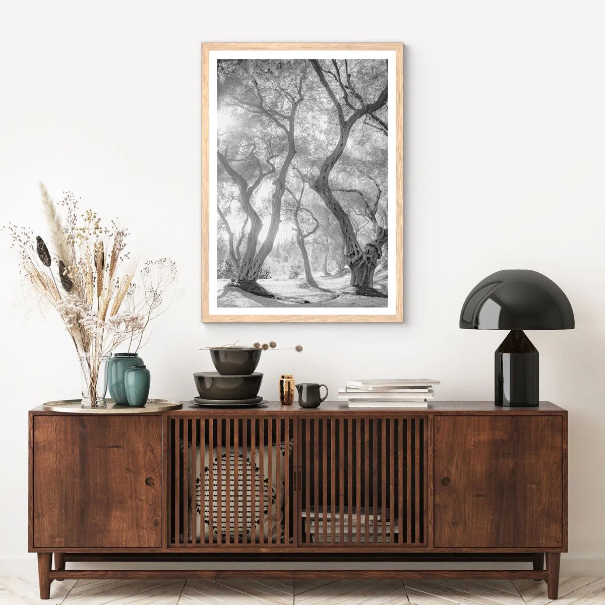 Plagát v ráme zo svetlého duba - V olivovom háji - 50x70 cm