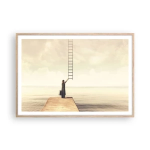 Plagát v ráme zo svetlého duba - Magická cesta - 100x70 cm