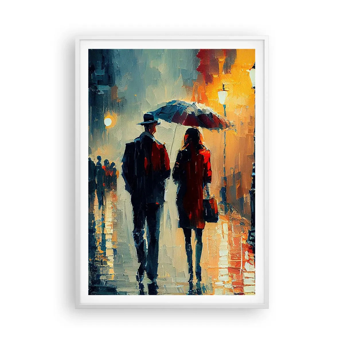 Plagát v bielom ráme - Mestská love story - 70x100 cm