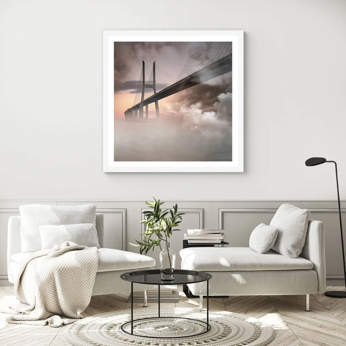 Plagát v bielom ráme - Pri rieke, ktorá nie je - 30x30 cm