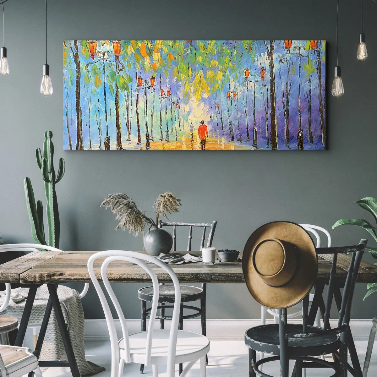 Obraz na plátne - Nočná pieseň dažďa - 160x50 cm