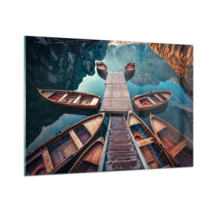 Obraz na skle - Čakám v prístave - 100x70 cm