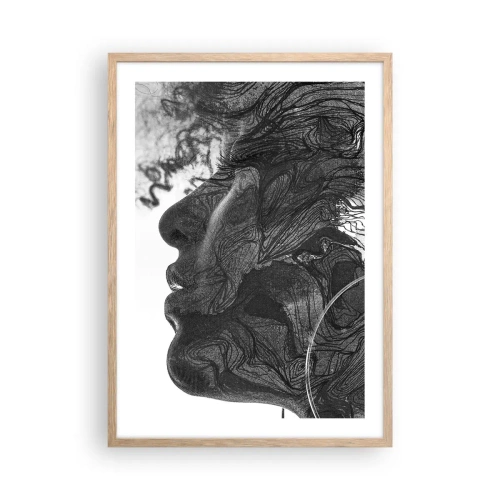 Plagát v ráme zo svetlého duba - Zapletená v snoch - 50x70 cm