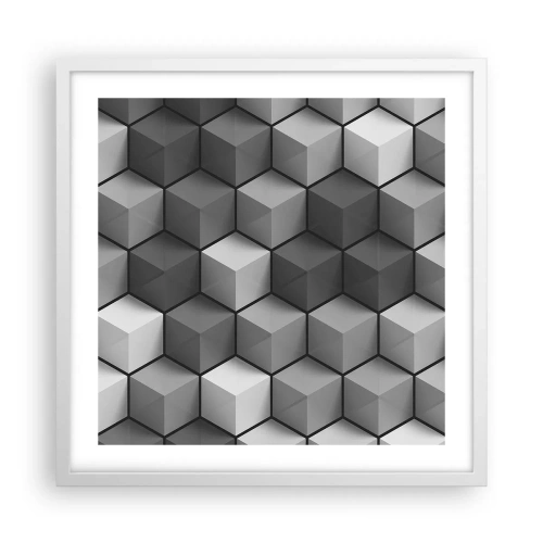 Plagát v bielom ráme - Kubistické puzzle - 50x50 cm