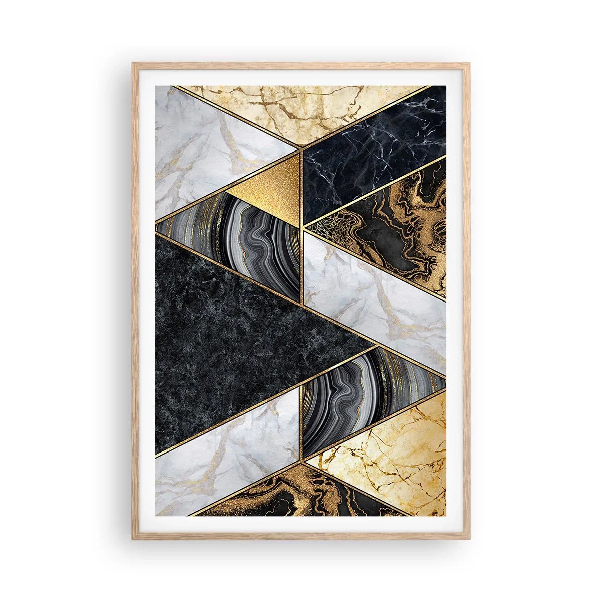 Plagát v ráme zo svetlého duba - Kameň vedľa kameňa - 70x100 cm