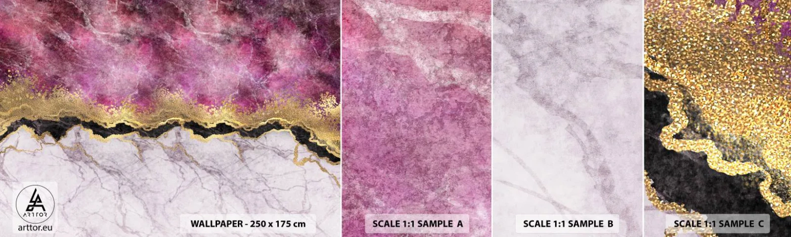 Vzorka samolepiacej fototapety Deluxe Sticker - Na hranici - Abstrakcia, Kus, textúra - 100x30 cm