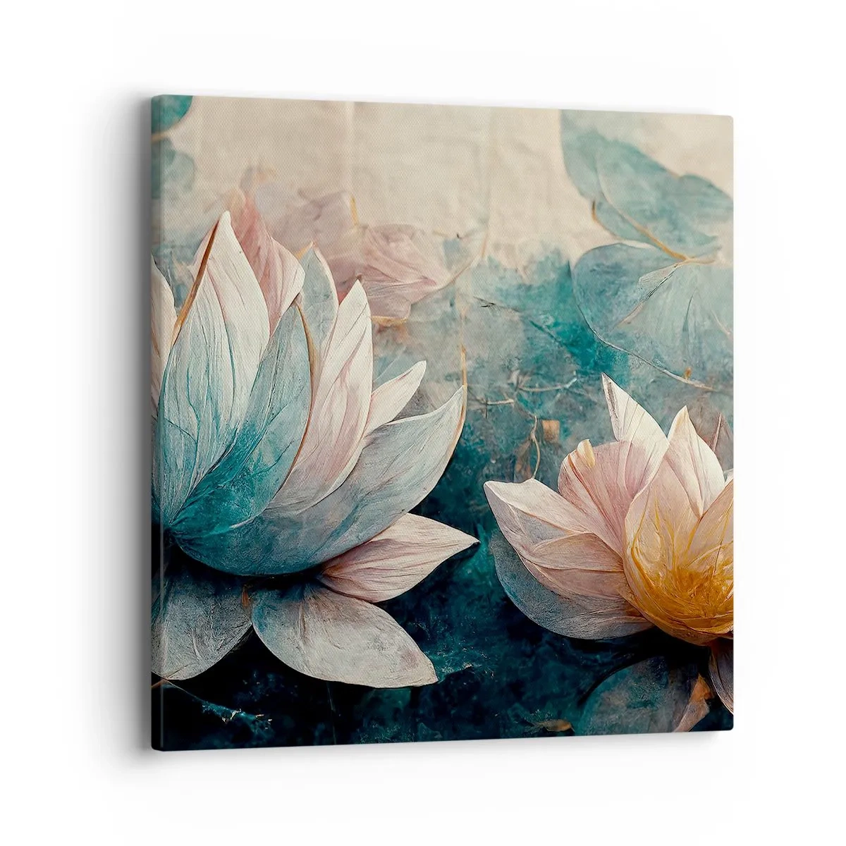 Obraz na plátne - Hviezdy a jazero - 40x40 cm