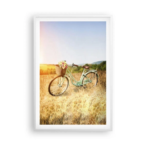 Plagát v bielom ráme - Chvíľu tu zostanem - 61x91 cm