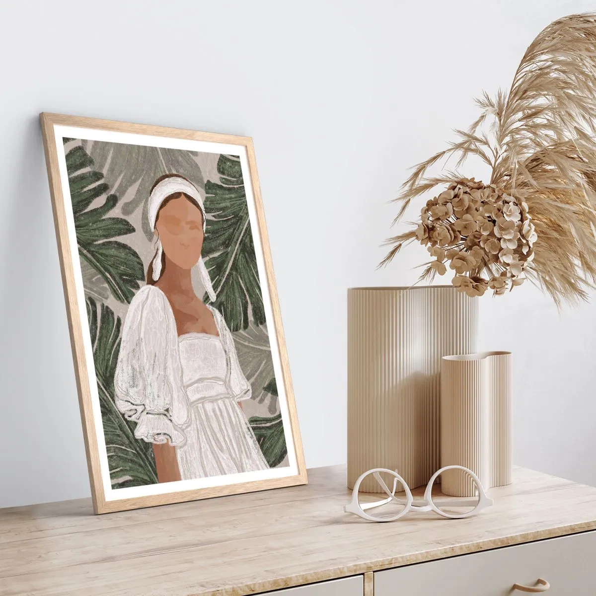 Plagát v ráme zo svetlého duba - Exotický portrét - 61x91 cm