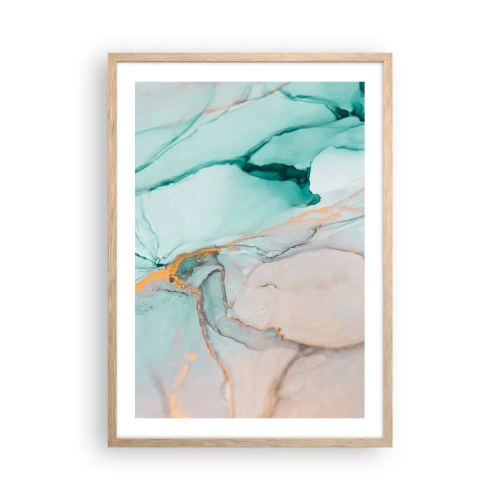 Plagát v ráme zo svetlého duba - Tanec tvarov a farieb - 50x70 cm