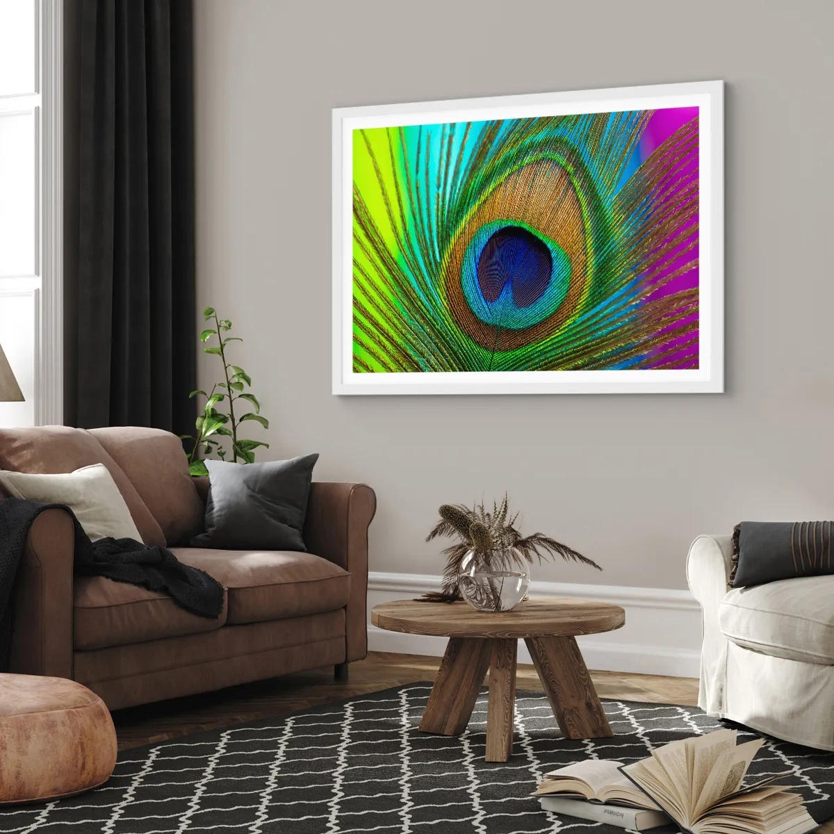 Plagát v bielom ráme - Tvárou v tvár - 70x50 cm