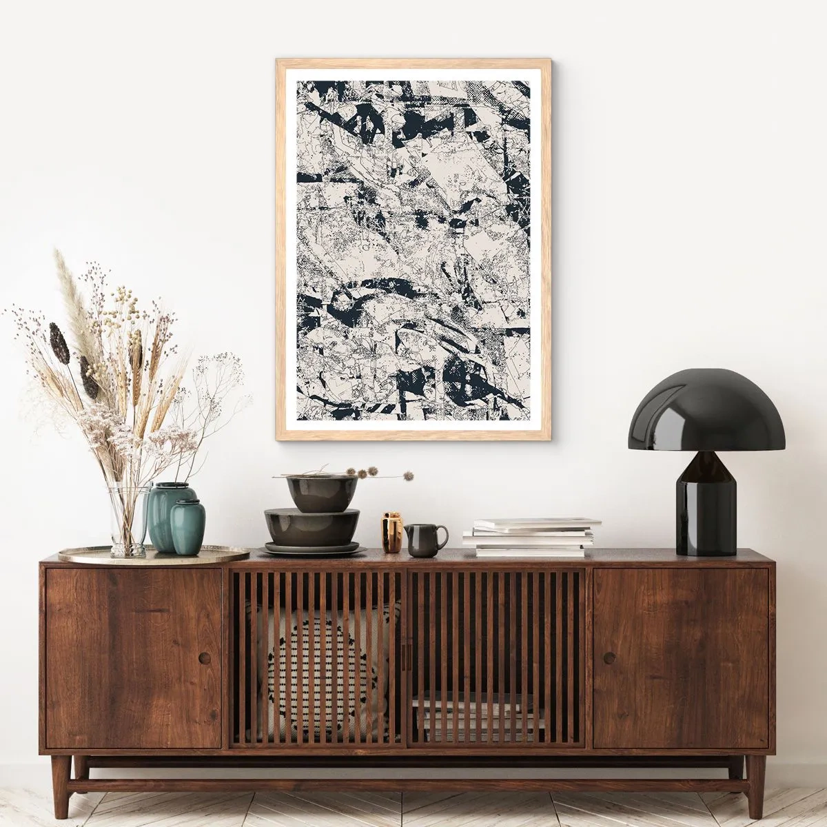 Plagát v ráme zo svetlého duba - Prelínanie protikladov - 50x70 cm