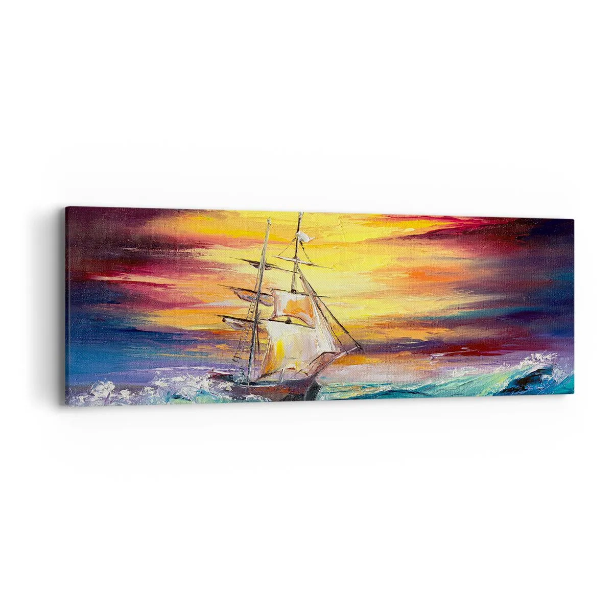 Obraz na plátne - Statočne proti vlnám - 90x30 cm