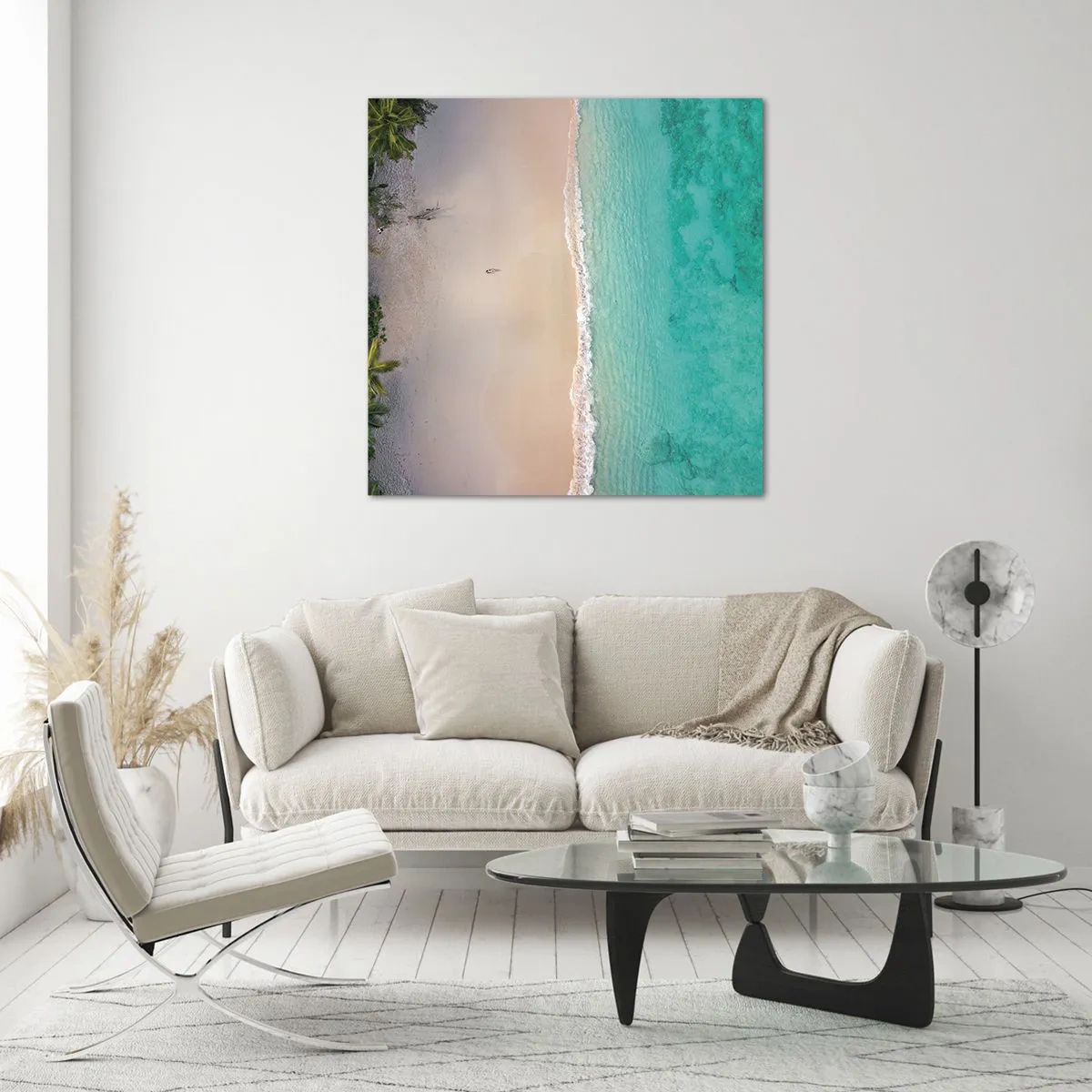 Obraz na skle - Rajská pláž - 60x60 cm