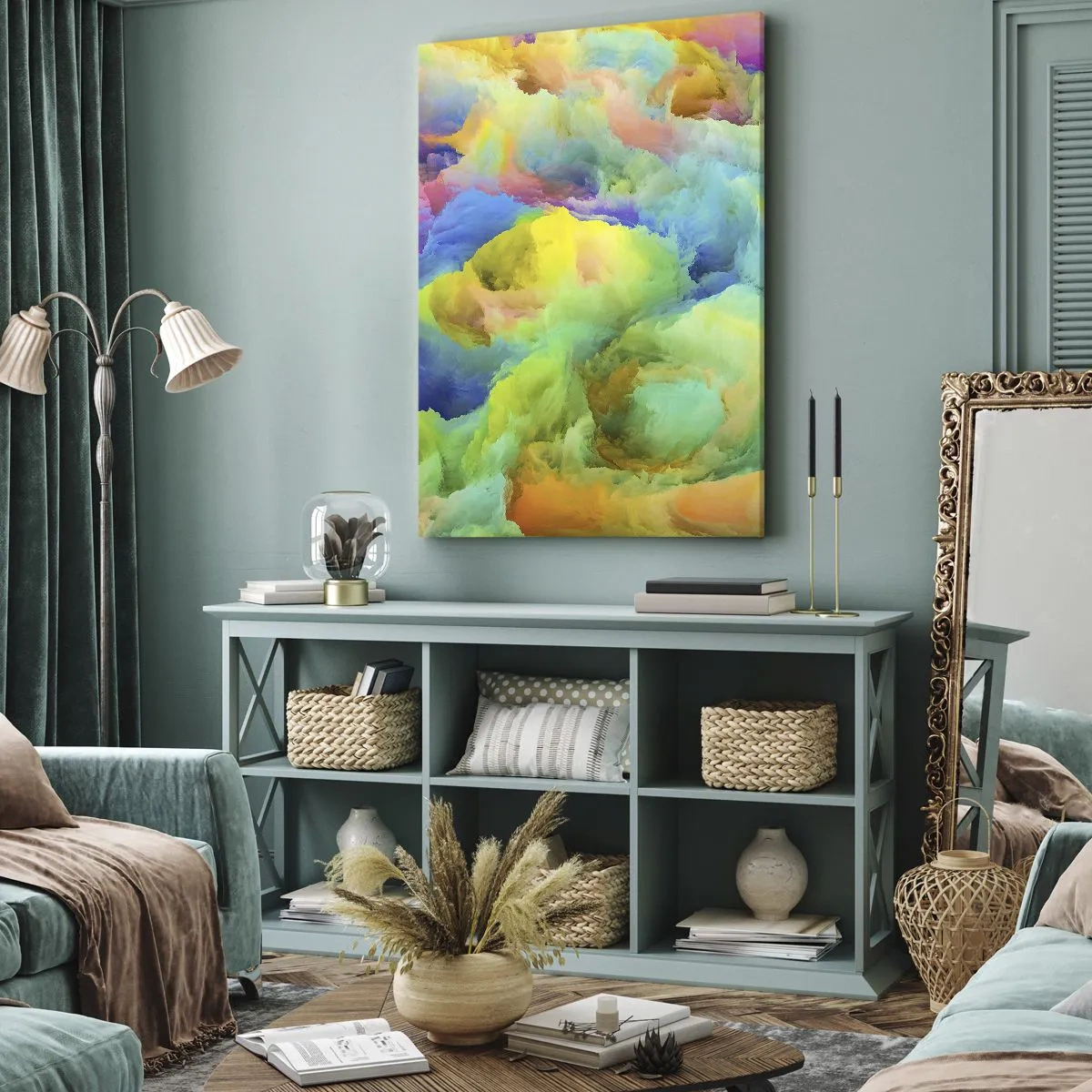 Obraz na plátne - Dúhové páperie - 50x70 cm