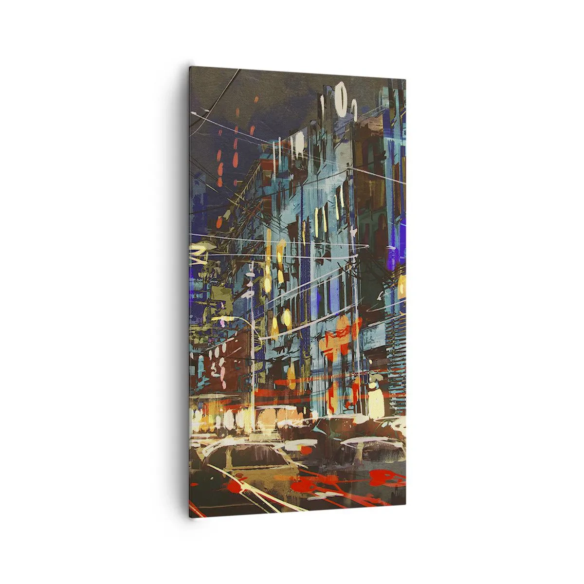 Obraz na plátne - Večerný pouličný ruch - 65x120 cm