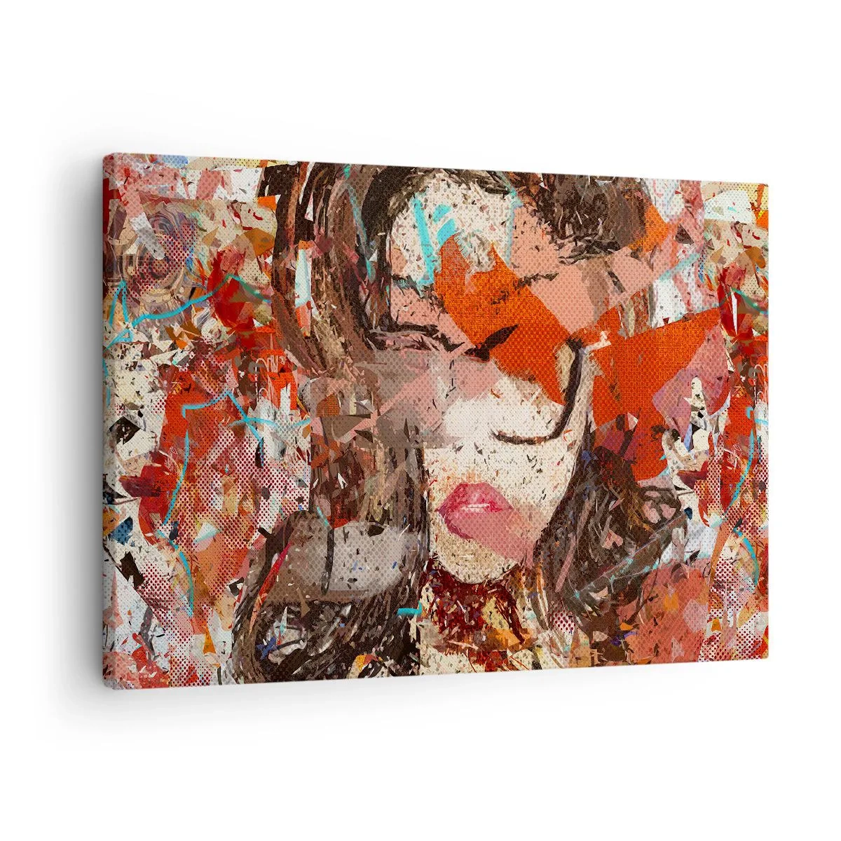 Obraz na plátne - Abstraktný portrét ženy v intenzívnych farbách - 70x50cm - Aká si skutočne nikto nevie - Moderná nástenná dekorácia do obývacej izby a spálne ARTTOR