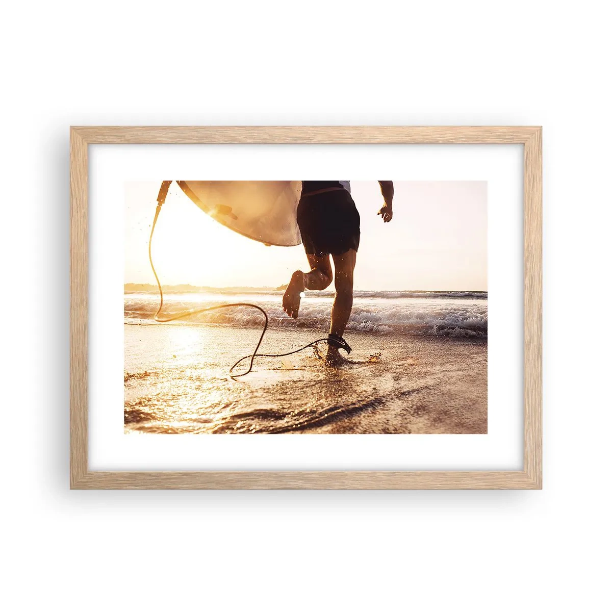 Plagát v ráme zo svetlého duba - V ústrety vlne - 40x30 cm