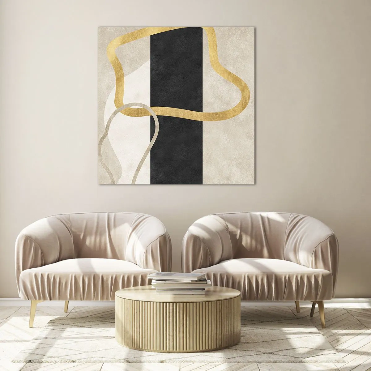Obraz na skle - Tvary v slučke - 70x70 cm