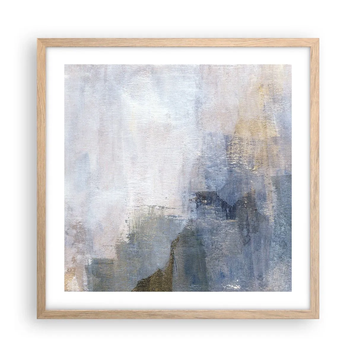 Plagát v ráme zo svetlého duba - Tóny a akordy farieb - 50x50 cm
