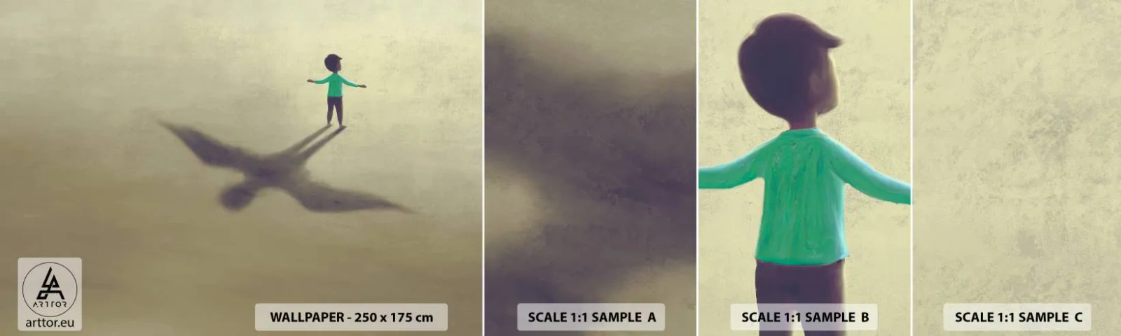 Vzorka samolepiacej fototapety Deluxe Sticker - Hrdina budúcnosti - Abstrakcia, Fantázia, Kus - 100x30 cm