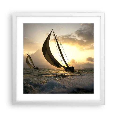 Plagát v bielom ráme - S vetrom a proti vetru - 40x40 cm