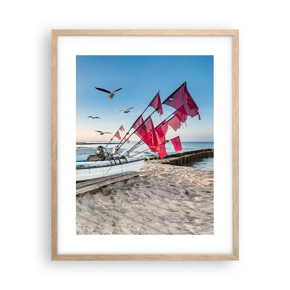 Plagát v ráme zo svetlého duba - Zaslúžená prestávka - 40x50 cm