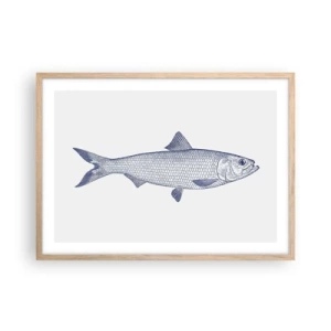 Plagát v ráme zo svetlého duba - Pozdravy zo severných morí - 70x50 cm