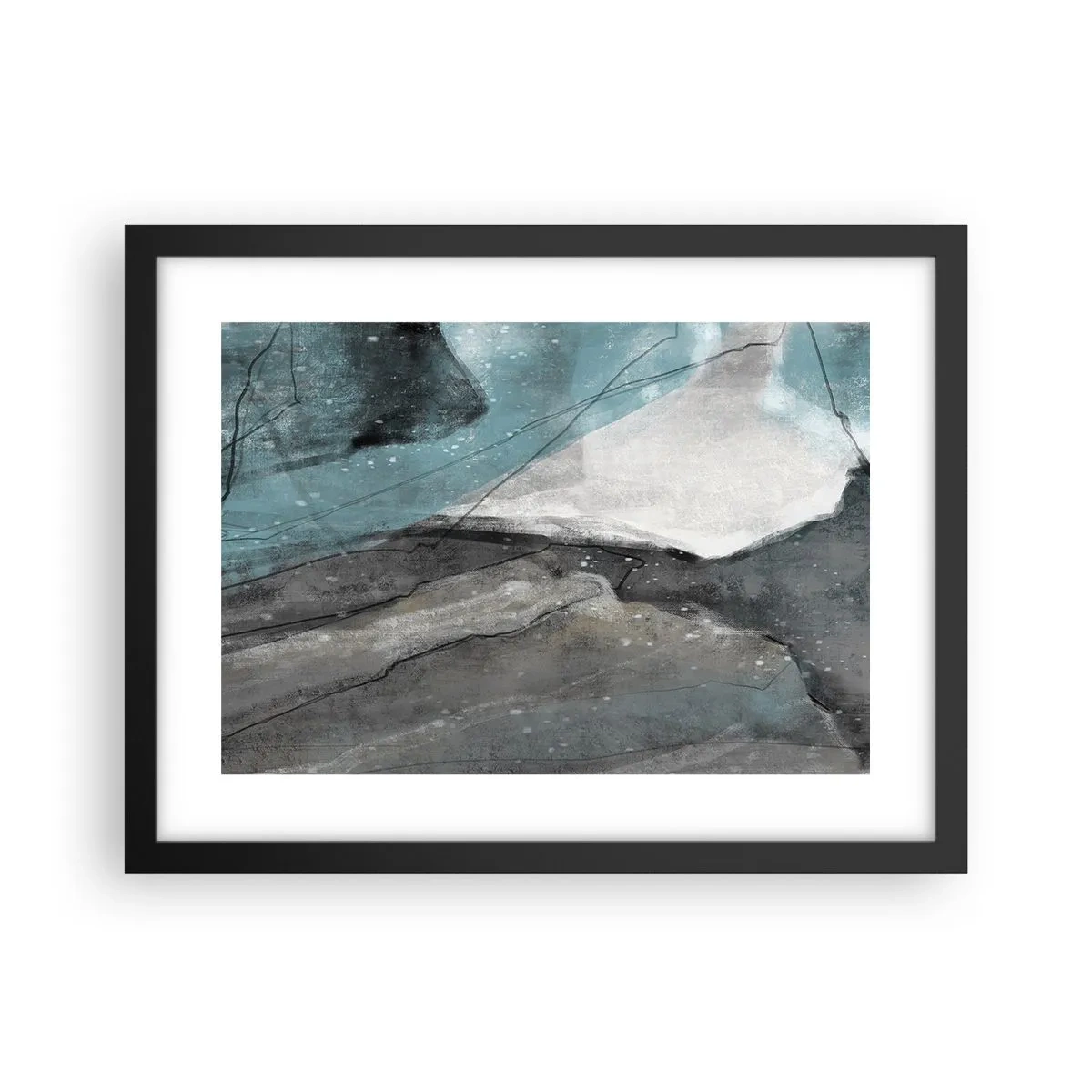 Plagát v čiernom ráme - Abstrakcie: skaly a ľad - 40x30 cm