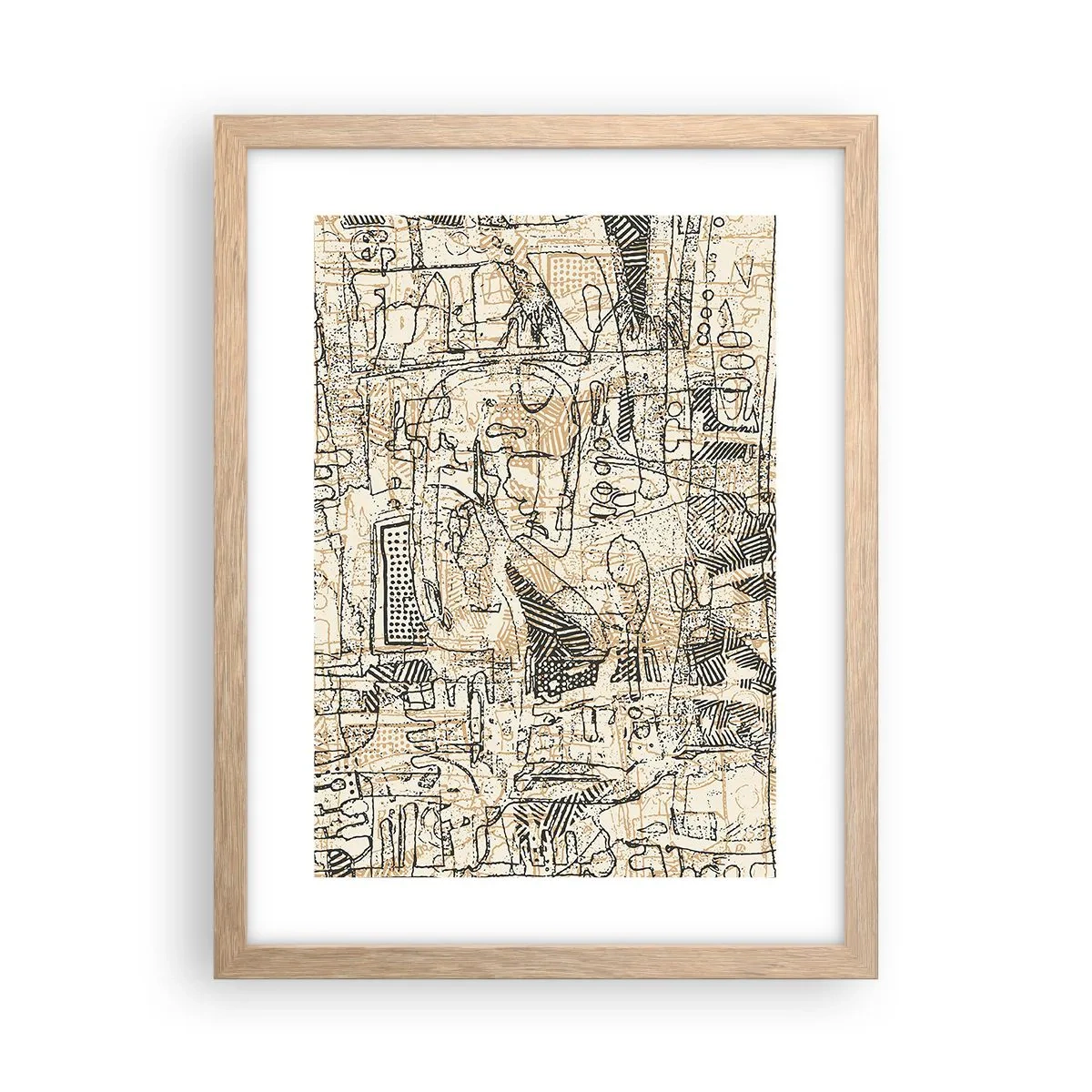 Plagát v ráme zo svetlého duba - Čaká na rozlúštenie - 30x40 cm