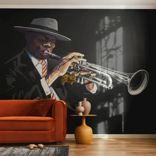 Fototapeta na mieru Premium Canvas - Kúzlo starej školy - Hudba, Jazz, Trúbka
