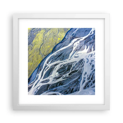 Plagát v bielom ráme - Jaskynné maľby prírody - 30x30 cm