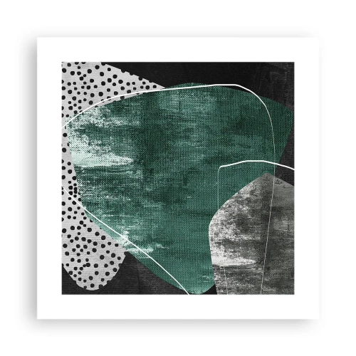 Plagát - Farebná abstrakcia so zlatou vločkou - 40x40 cm