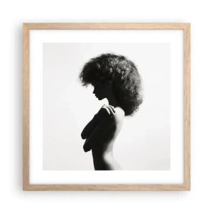 Plagát v ráme zo svetlého duba - Ako kvetina na štíhlej stonke - 40x40 cm