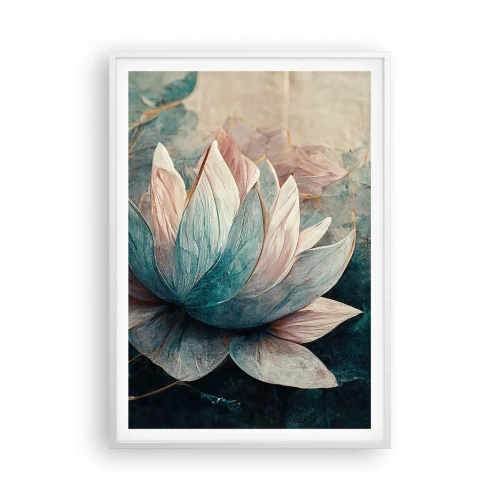 Plagát v bielom ráme - Hviezdy a jazero - 70x100 cm