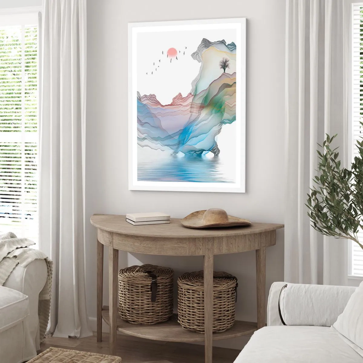 Plagát v bielom ráme - Ku krištáľovým horám - 61x91 cm