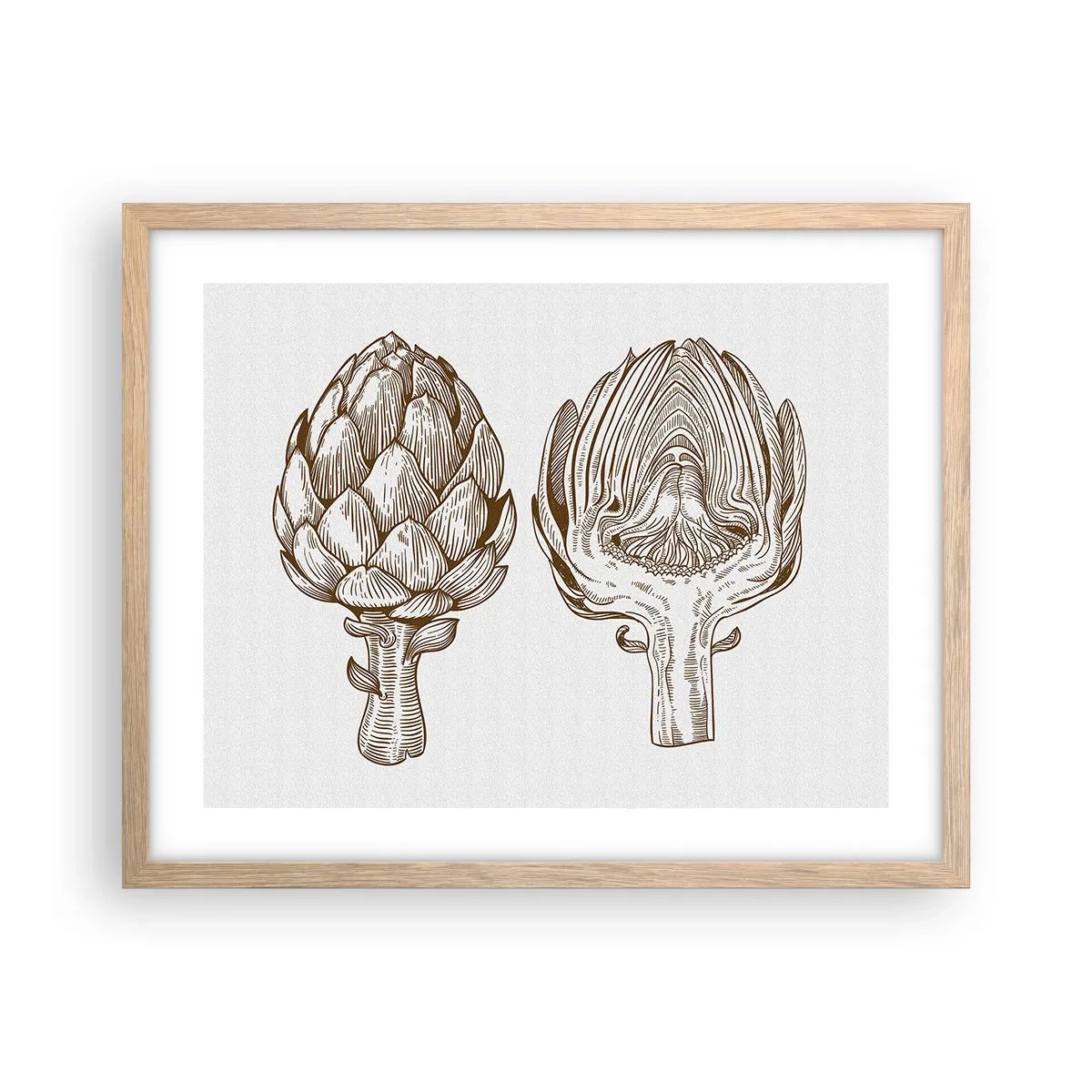 Plagát v ráme zo svetlého duba - Hodiny anatómie - 50x40 cm