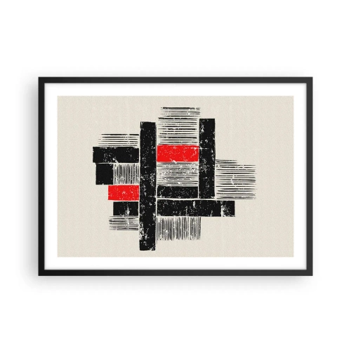 Plagát v čiernom ráme - Červené a čierne - 70x50 cm