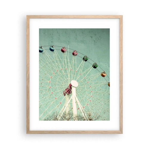 Plagát v ráme zo svetlého duba - Pozývame vás na zábavu - 40x50 cm